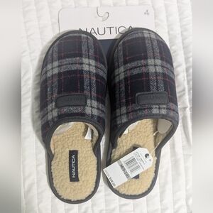 Nautica plaid micro suede slipper Size